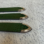 Crocodile-Embossed Belt - Green