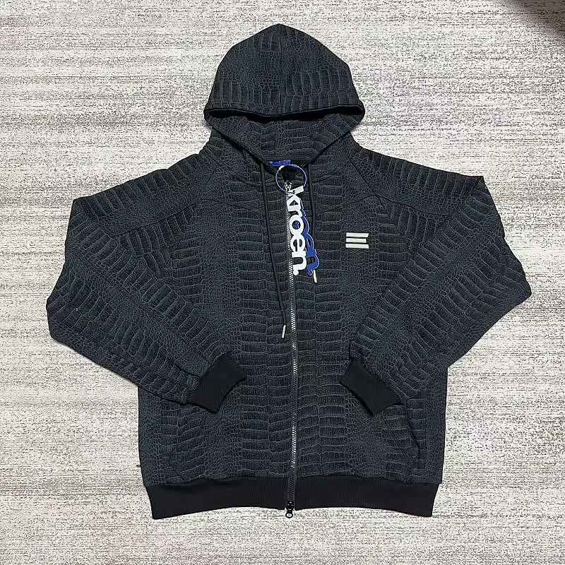 Unknown Brand Grey Croc-Print Zip Garment