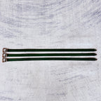 Crocodile-Embossed Belt - Green