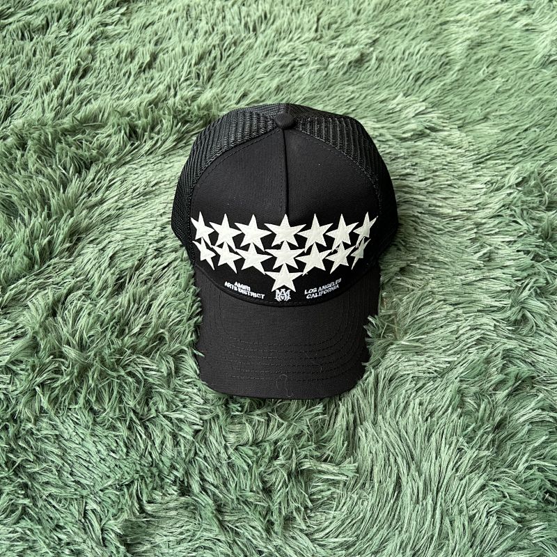 Black Mesh Trucker Caps with Embroidered Graphics