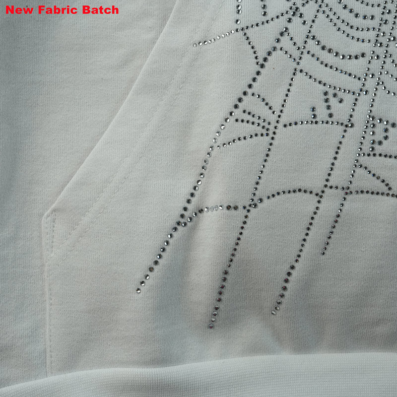 Sp5Der Rhinestone Logo Hoodie White