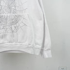 Sp5Der 0G Rhinestone Logo Hoodie White