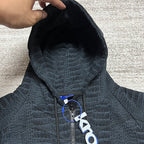 Grey Croc-Print Zip Garment