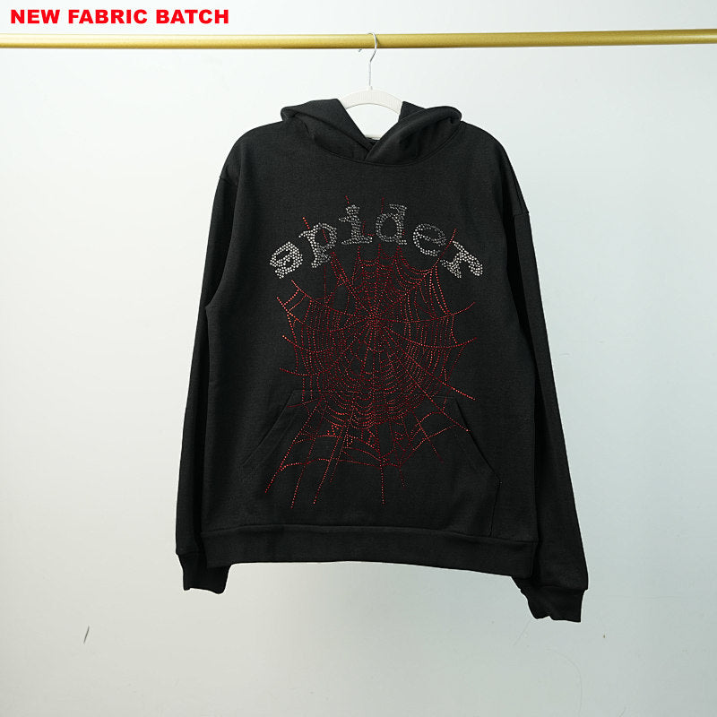 Sp5Der Rhinestone Logo Hoodie Black