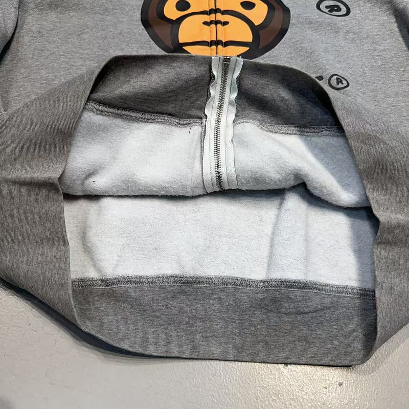 A Bathing Ape BAPE Baby Milo Multi-Patch Pullover Hoodie - Grey