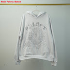 Sp5Der Rhinestone Logo Hoodie White