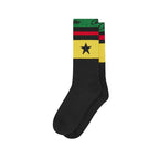 Rasta Flag Star Pattern Crew Socks
