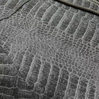 Grey Croc-Print Zip Garment