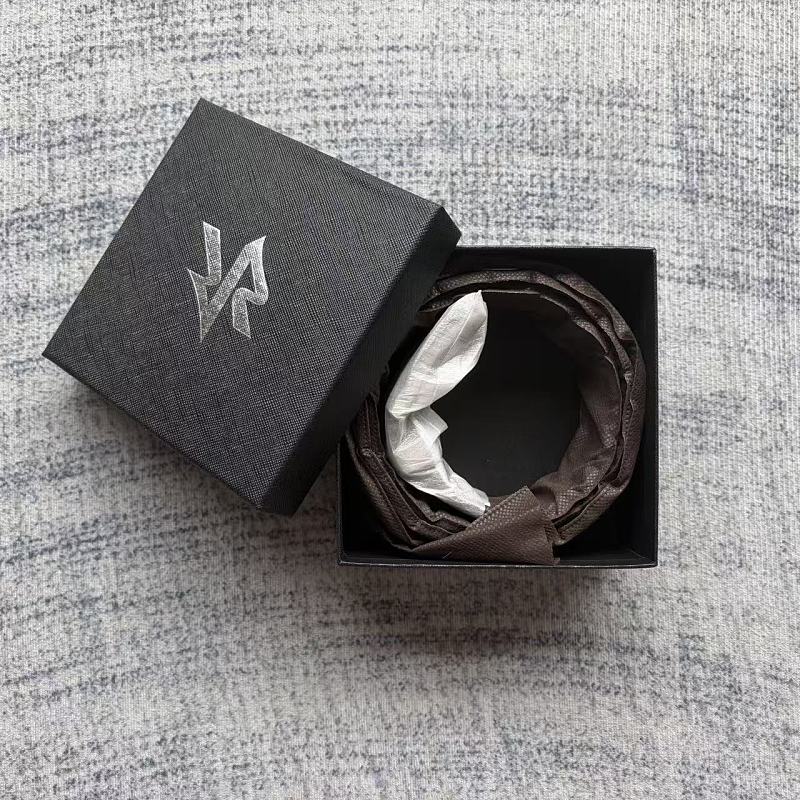 Unknown Brand Snakeskin-Embossed Belt - Black