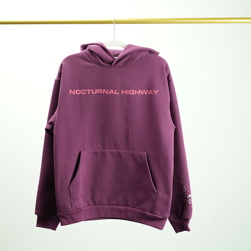 Sp5Der Nocturnal Highway Hoodie Dark Purple