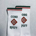 Casablanca Crew Socks - White/Green/Red
