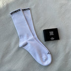 VETEMENTS Ribbed Crew Socks Black White