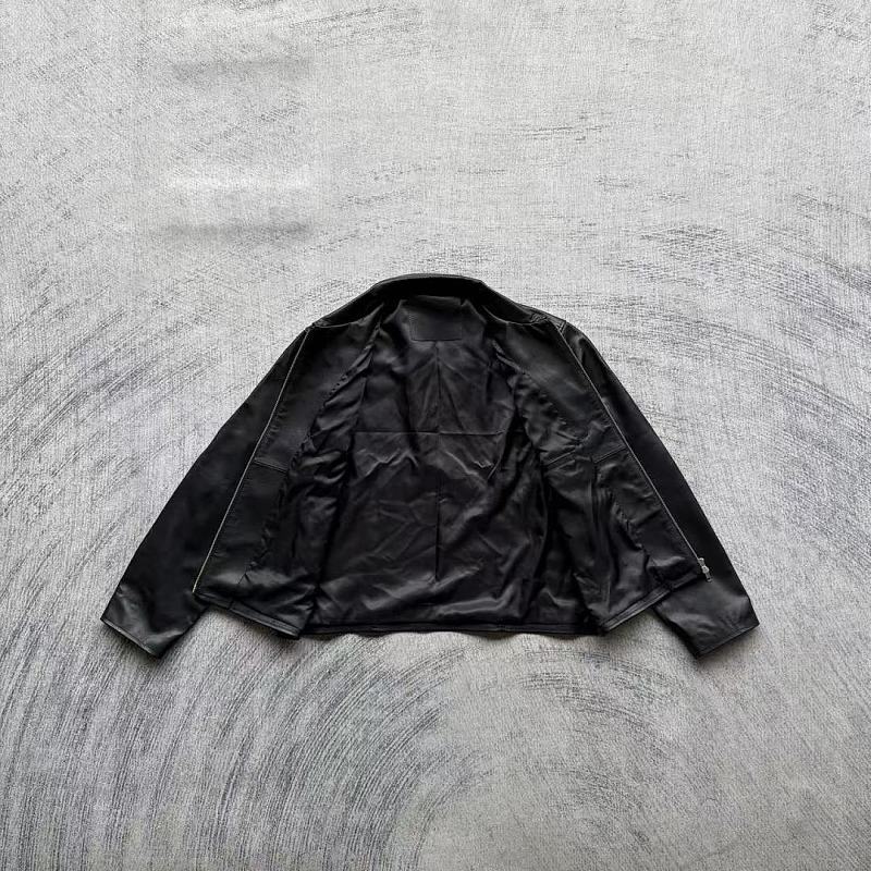 Unknown Brand Black Leather/Nylon Hybrid Jacket