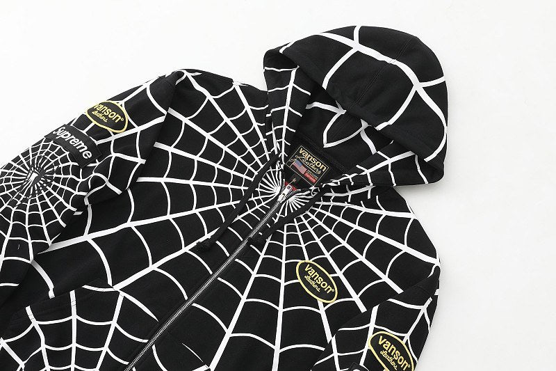 Supreme Vanson Spider Web Zip Hoodie
