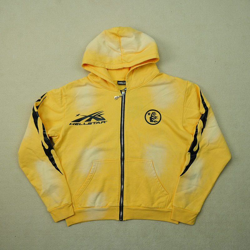 Hellstar Sports Zip-Up Sweatshirtyellow
