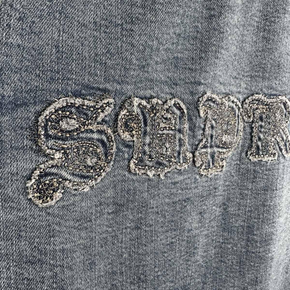 Supreme Gothic Logo Denim Button-Up Shirt