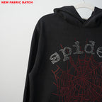 Sp5Der Rhinestone Logo Hoodie Black