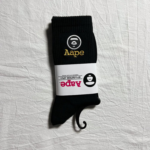 AAPE Crew Socks - White/Black