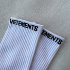 VETEMENTS Ribbed Crew Socks Black White