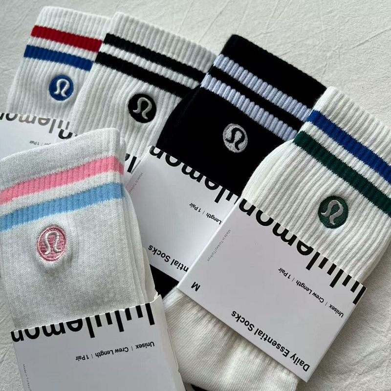 Lululemon Daily Essential Crew Length Socks Multi-Color Set