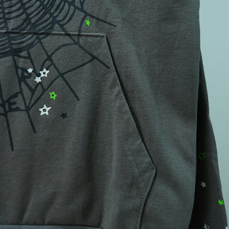 Sp5der Wait Web Hoodie Slate Grey
