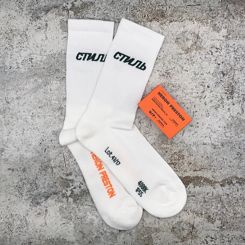 Syna World Crew Socks - White/Gray/Black