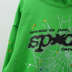 Sp5Der Punk V2 Rhinestone Hoodie Bright Green