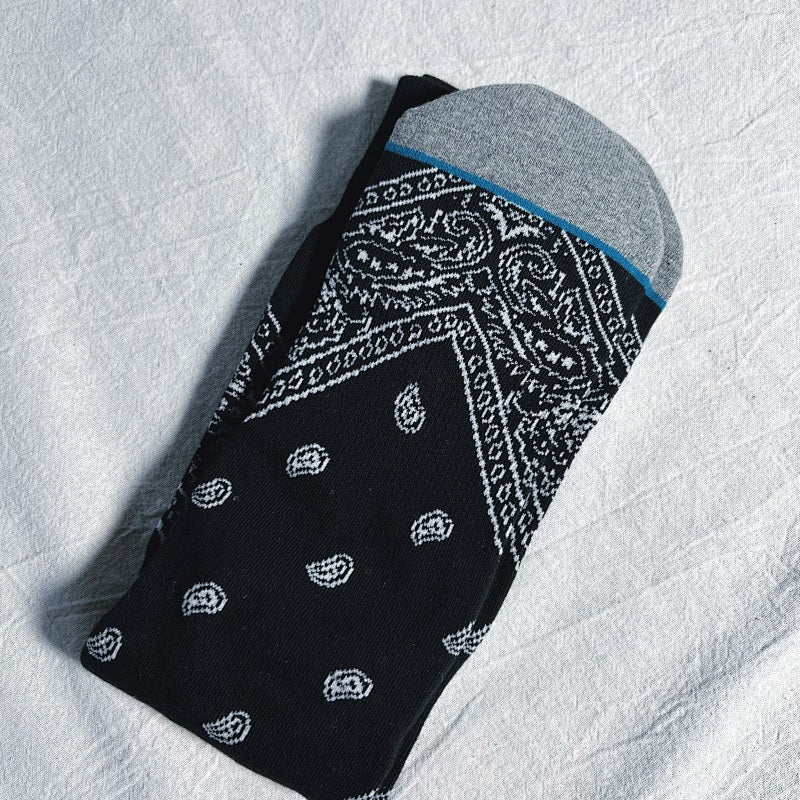 Stance Paisley Crew Socks - Black/White/Gray/Blue