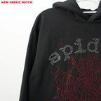 Sp5Der Rhinestone Logo Hoodie Black