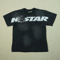 Hellstar Cartoon Logo Glitter Logo T-Shirt Black