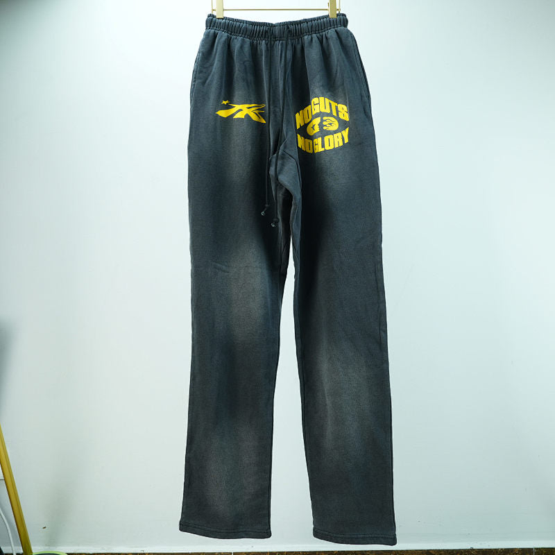 Hellstar No Guts No Glory Flare Bottom Sweatpants Midnight Dye Black