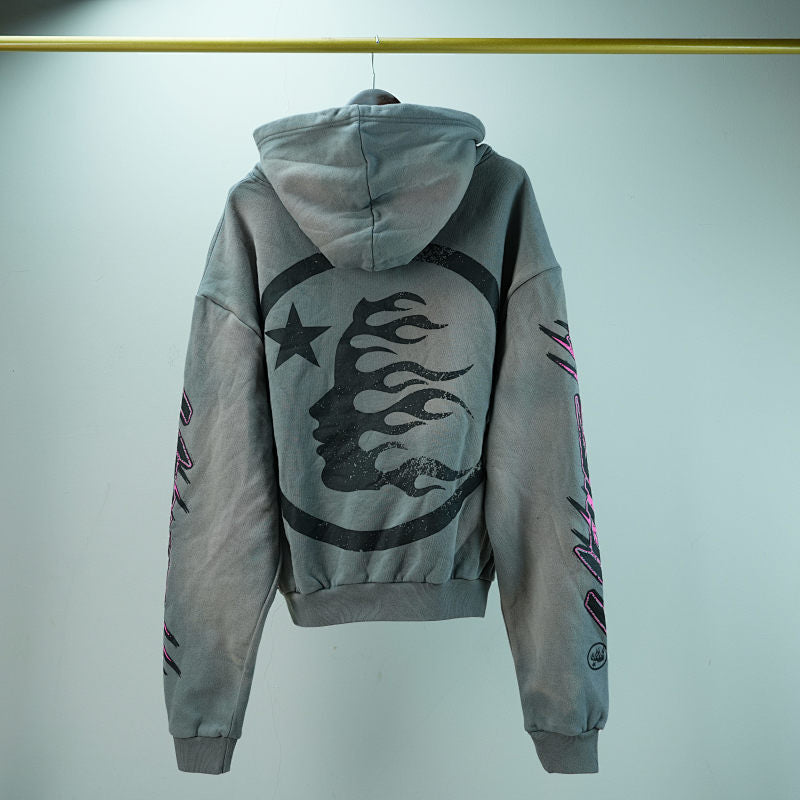 Hellstar Future Flame Hoodie Grey