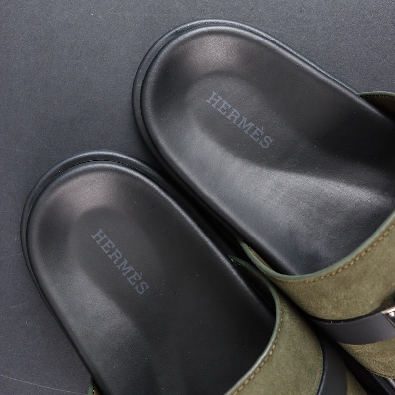 Hermes Extra Sandal - Kaki/Noir