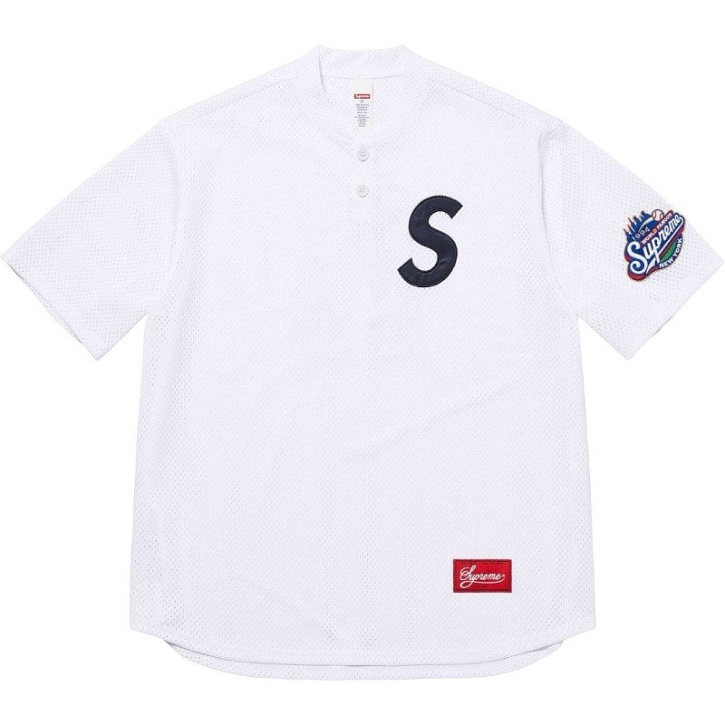 Supreme S Logo Mesh Baseball Jersey