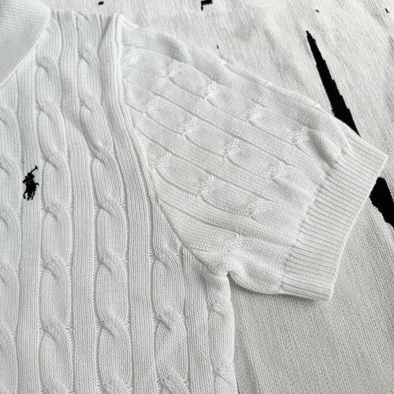 Polo Ralph Lauren Cable-Knit Polo Sweater - White