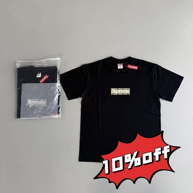 Supreme x Burberry Box Logo Tee - Black
