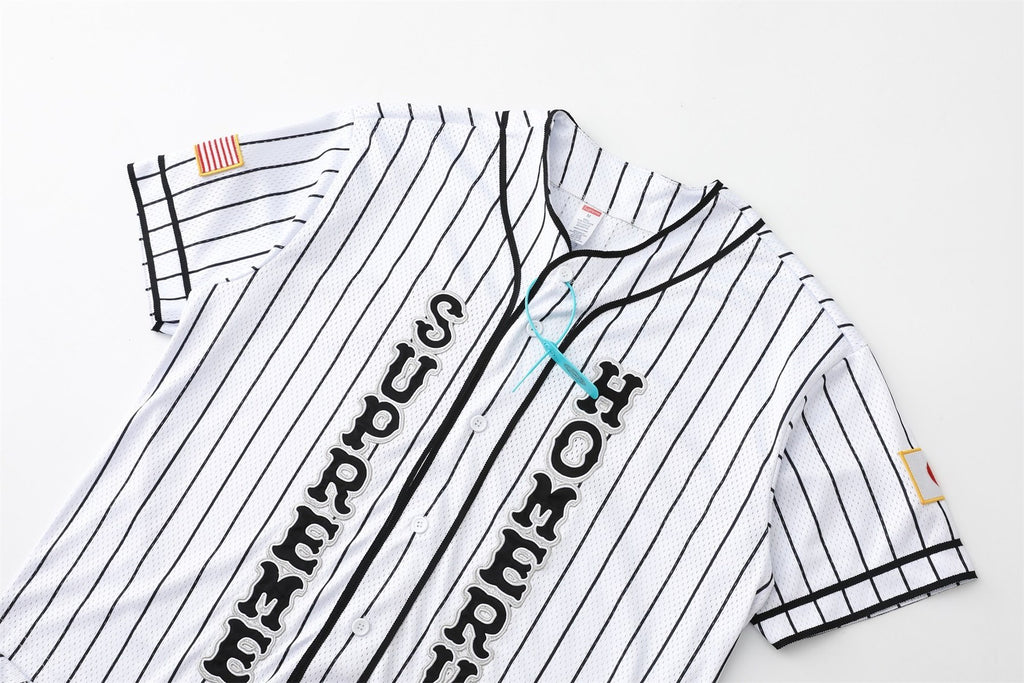 Supreme Berry Text Baseball Jersey
