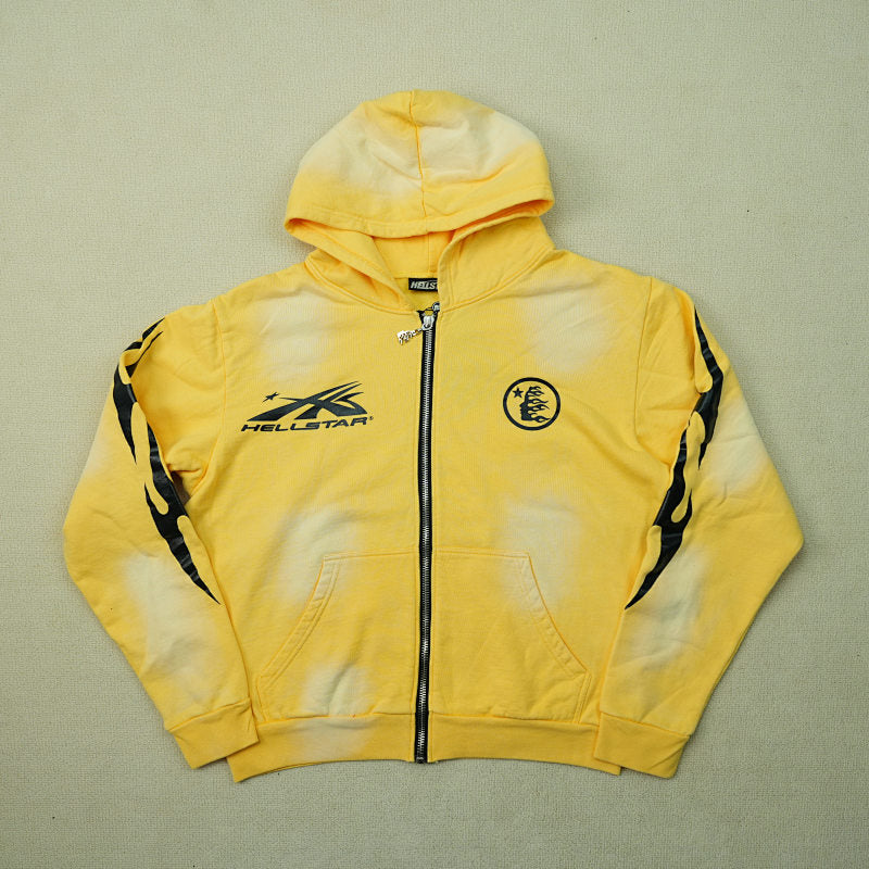 Hellstar Sports Zip-Up Sweatshirtyellow