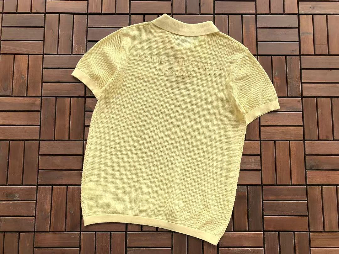 Yellow Knit Short-Sleeve Polo Shirt