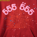 Sp5Der Worldwide Red Angel Number 555 Hoodie