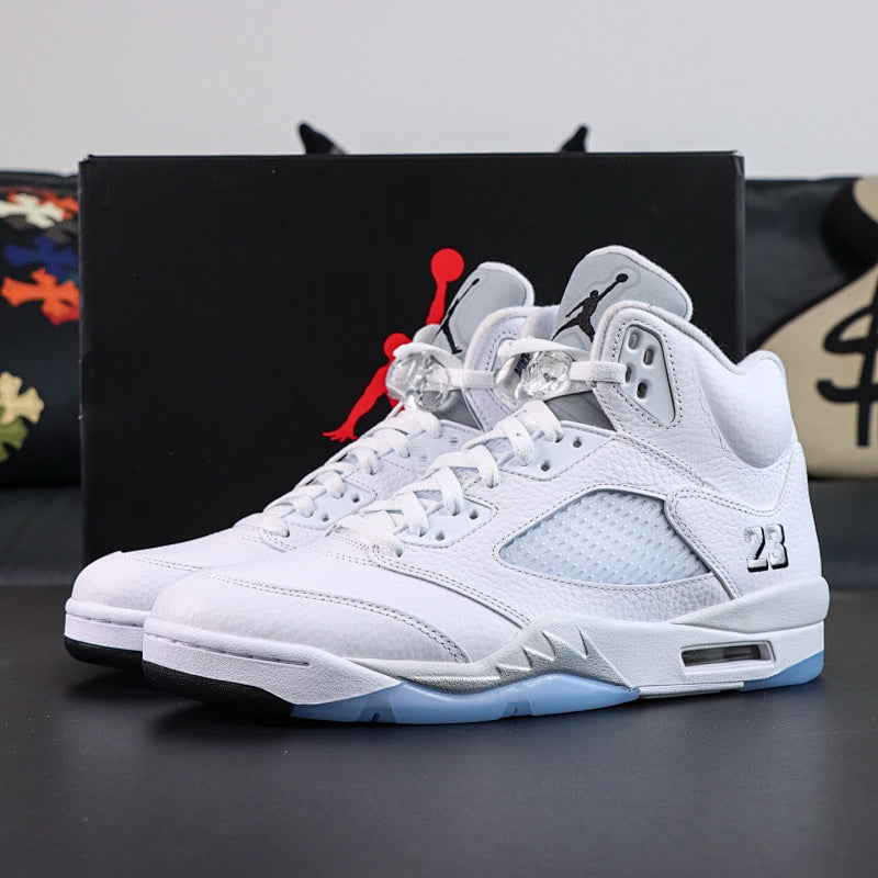 Air Jordan 5 Retro White Silver
