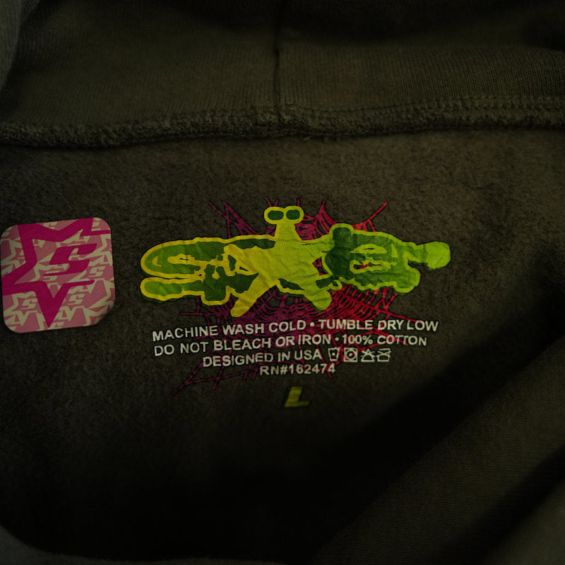 Sp5der Wait Web Hoodie Slate Grey