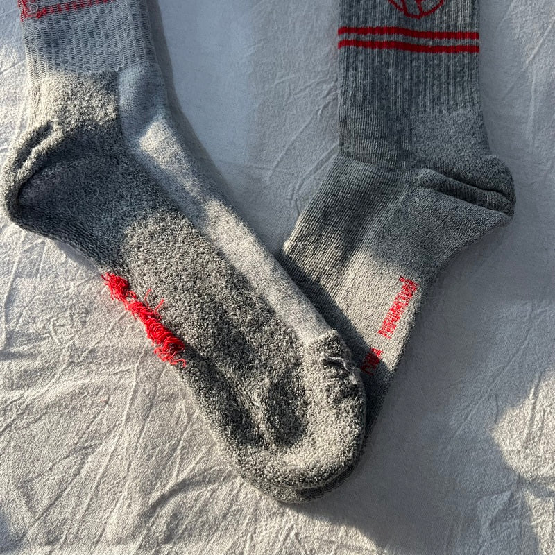 Premium Socks - Gray/Red