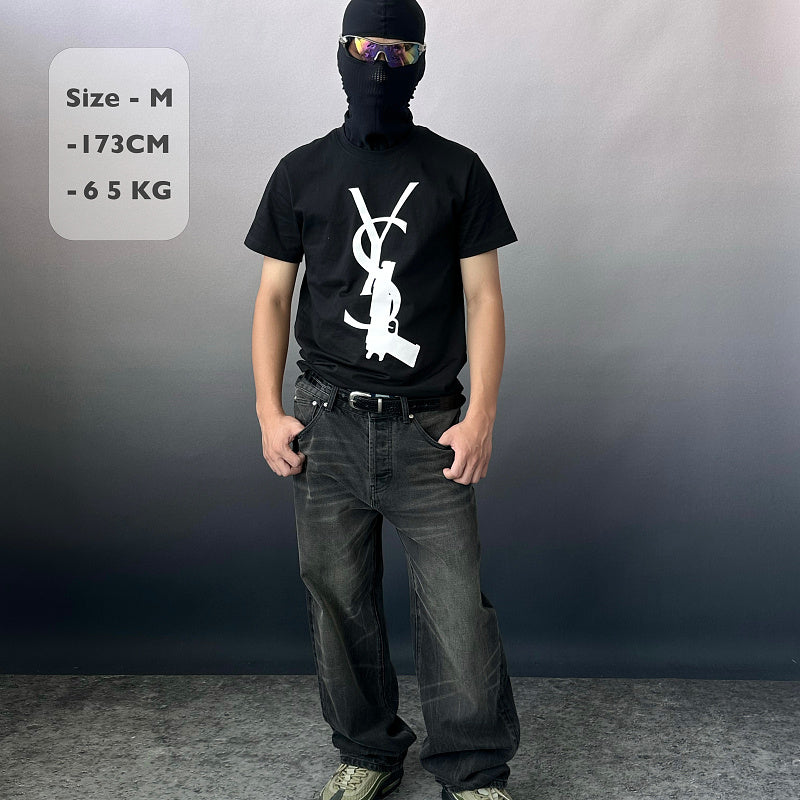 Unknown Brand Grey Sweatpants - Dragon/Flag Emblem