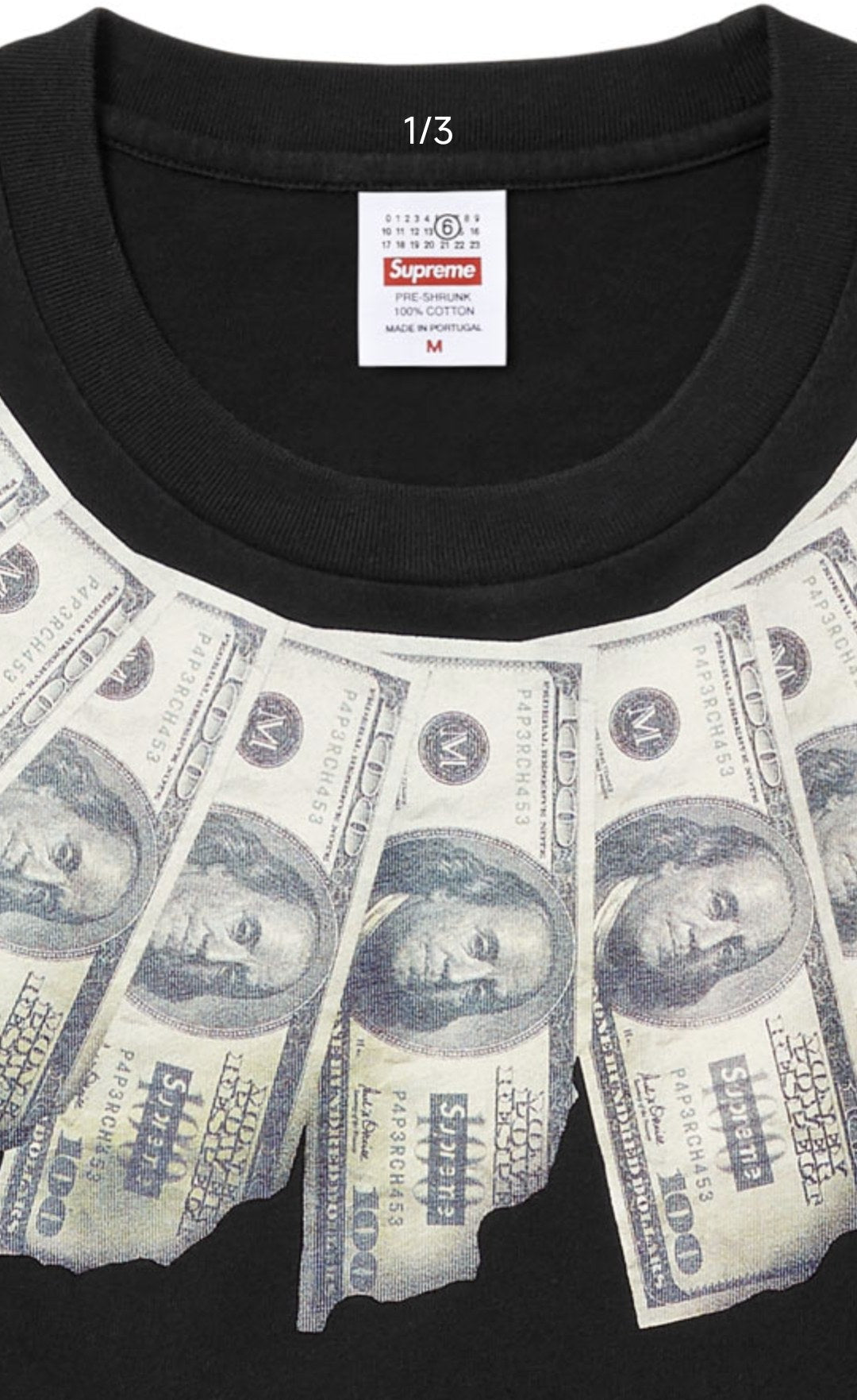 Supreme Banknote Collar T-Shirt