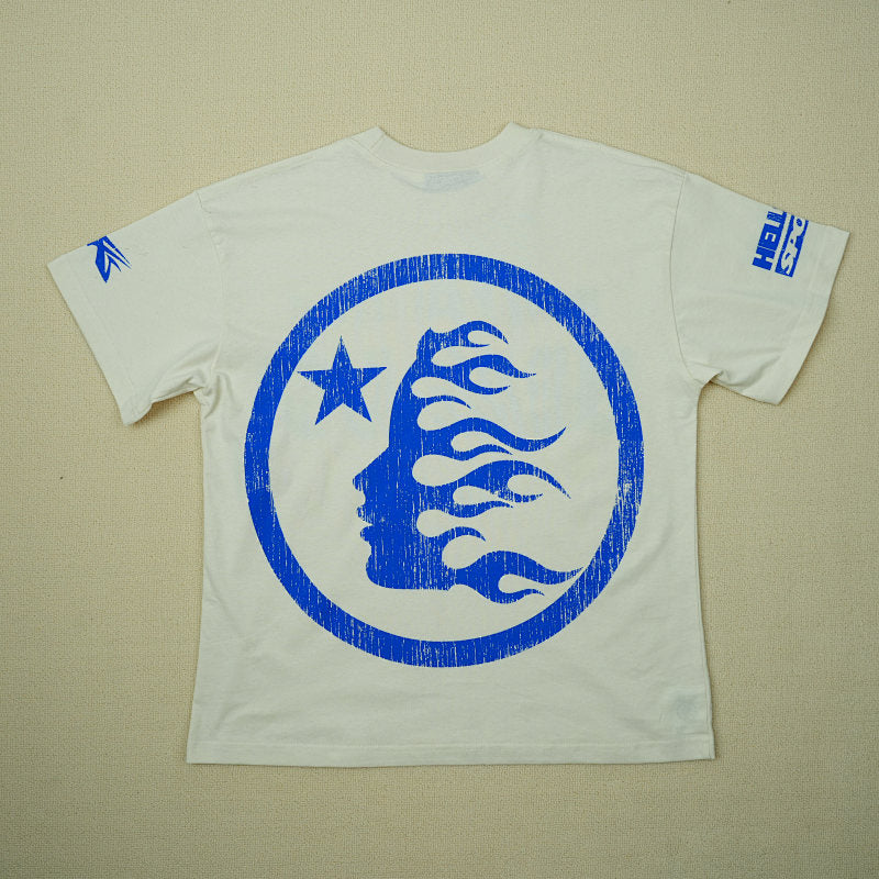 Hellstar Beat Us! T-Shirt White/Blue