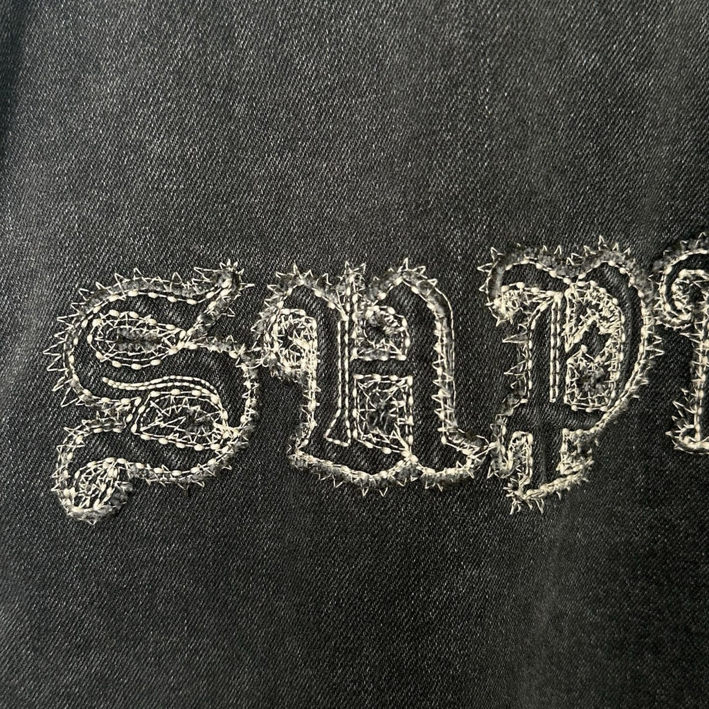 Supreme Gothic Logo Denim Button-Up Shirt