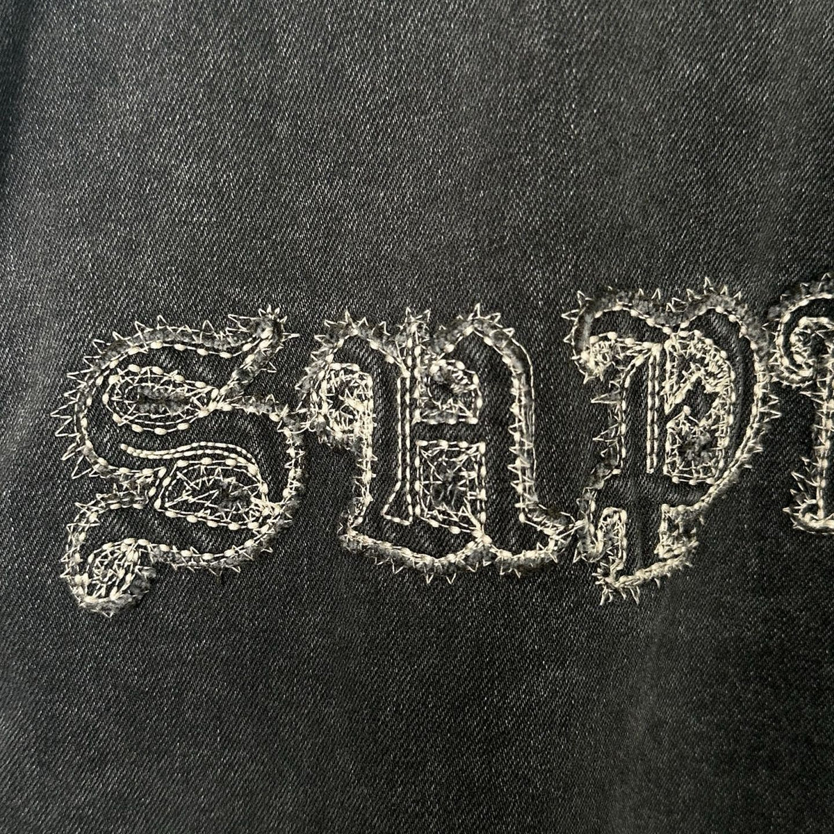 Supreme Gothic Logo Denim Button-Up Shirt