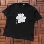 Black Flower Graphic Stussy T-Shirt