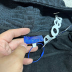 Grey Croc-Print Zip Garment